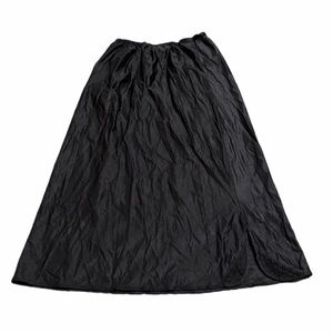 70s/80s European Vintage Eurobella Silky Lace Split Hem Slip Skirt Black Size M